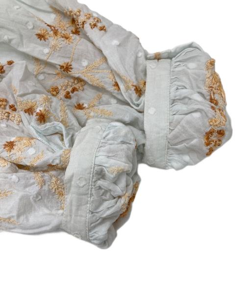 Thierry Colson（ティエリーコルソン）Thierry Colson (ティエリーコルソン) スキッパーブラウス ブルー サイズ:Sの古着・服飾アイテム