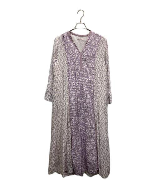 ne quittez pas（ヌキテパ）ne quittez pas (ヌキテパ) ロータスコンビプリントパネルドレス パープル サイズ:Mの古着・服飾アイテム