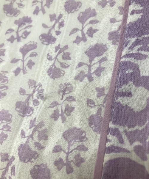 ne quittez pas（ヌキテパ）ne quittez pas (ヌキテパ) ロータスコンビプリントパネルドレス パープル サイズ:Mの古着・服飾アイテム