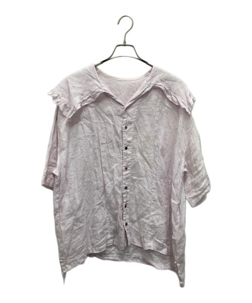 nest Robe（ネストローブ）nest Robe (ネストローブ) 天然染め ケープカラーブラウス ピンク サイズ:FREEの古着・服飾アイテム