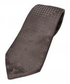 LOUIS VUITTONルイ ヴィトン）の古着「ストライプモノグラム柄ネクタイ」｜ブラウン