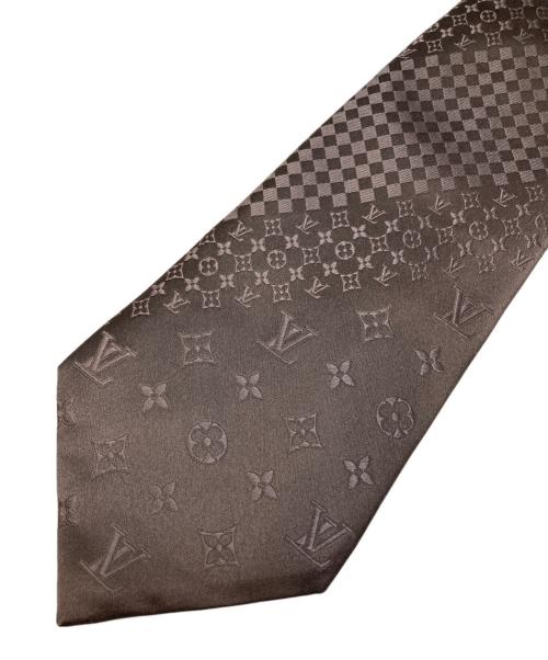 LOUIS VUITTON（ルイ ヴィトン）LOUIS VUITTON (ルイ ヴィトン) ストライプモノグラム柄ネクタイ ブラウン サイズ:-の古着・服飾アイテム