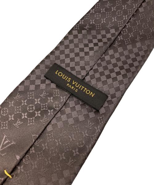 LOUIS VUITTON（ルイ ヴィトン）LOUIS VUITTON (ルイ ヴィトン) ストライプモノグラム柄ネクタイ ブラウン サイズ:-の古着・服飾アイテム