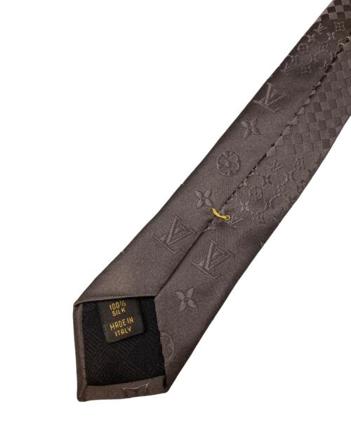 LOUIS VUITTON（ルイ ヴィトン）LOUIS VUITTON (ルイ ヴィトン) ストライプモノグラム柄ネクタイ ブラウン サイズ:-の古着・服飾アイテム