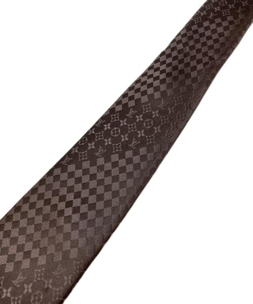 LOUIS VUITTON（ルイ ヴィトン）LOUIS VUITTON (ルイ ヴィトン) ストライプモノグラム柄ネクタイ ブラウン サイズ:-の古着・服飾アイテム