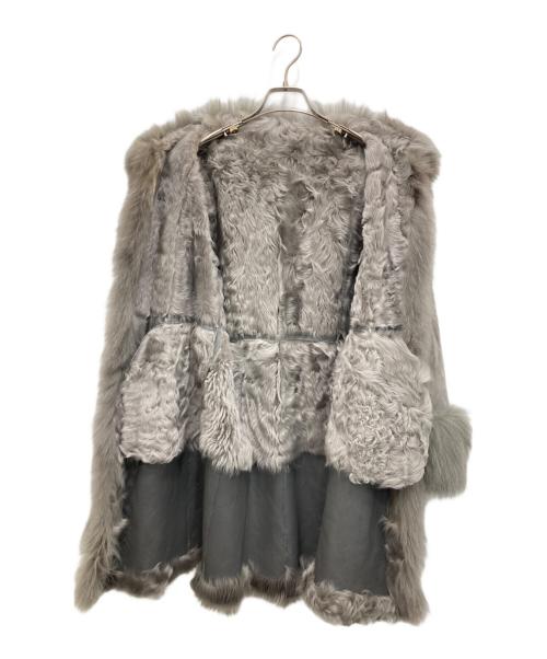 GRACE CONTINENTAL（（グレースコンチネンタル）GRACE CONTINENTAL (（グレースコンチネンタル) ムートンフォックスファーコート グレー サイズ:36の古着・服飾アイテム
