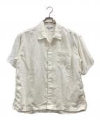 CAHLUMNカウラム）の古着「Belgium Linen Open Collar Shirt 1.1」｜ホワイト