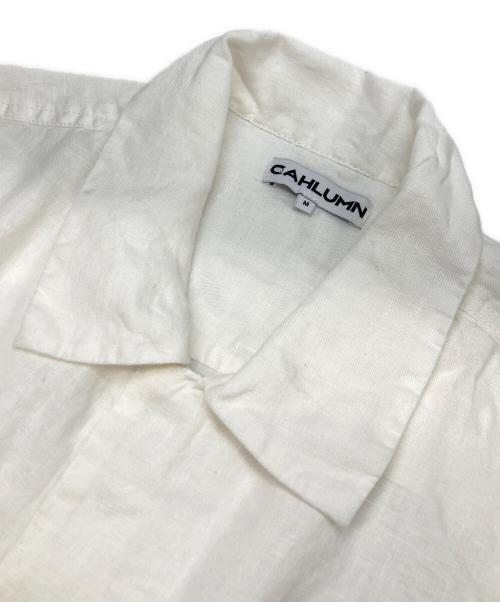 CAHLUMN（カウラム）CAHLUMN (カウラム) Belgium Linen Open Collar Shirt 1.1 ホワイト サイズ:Mの古着・服飾アイテム