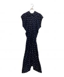 COMME des GARCONS COMME des GARCONS（コムデギャルソン コムデギャルソン）の古着「丸襟総柄レーヨンワンピース」｜ネイビー