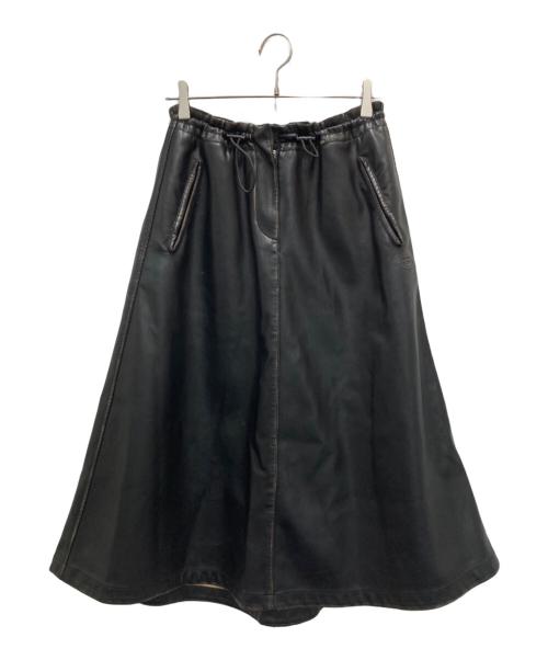 DIESEL（ディーゼル）DIESEL (ディーゼル) フェイクレザースカート ブラック サイズ:38の古着・服飾アイテム