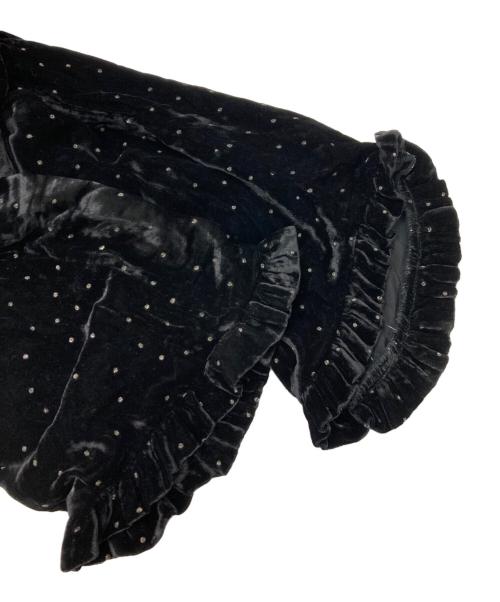 ne quittez pas（ヌキテパ）ne quittez pas (ヌキテパ) Velvet Glitter Print Frill Pants ブラック サイズ:Mの古着・服飾アイテム