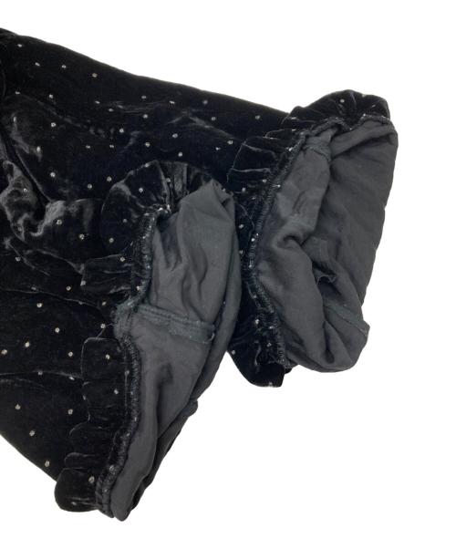 ne quittez pas（ヌキテパ）ne quittez pas (ヌキテパ) Velvet Glitter Print Frill Pants ブラック サイズ:Mの古着・服飾アイテム