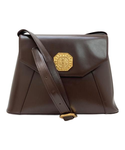 Yves Saint Laurent（イヴサンローラン）Yves Saint Laurent (イヴサンローラン) レザーショルダーバッグ ブラウンの古着・服飾アイテム
