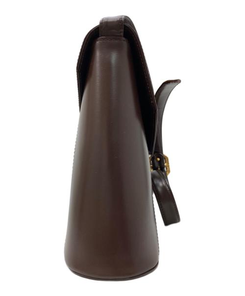 Yves Saint Laurent（イヴサンローラン）Yves Saint Laurent (イヴサンローラン) レザーショルダーバッグ ブラウンの古着・服飾アイテム