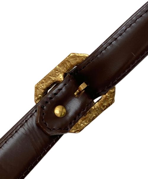 Yves Saint Laurent（イヴサンローラン）Yves Saint Laurent (イヴサンローラン) レザーショルダーバッグ ブラウンの古着・服飾アイテム