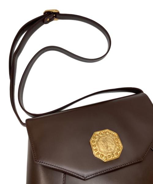 Yves Saint Laurent（イヴサンローラン）Yves Saint Laurent (イヴサンローラン) レザーショルダーバッグ ブラウンの古着・服飾アイテム