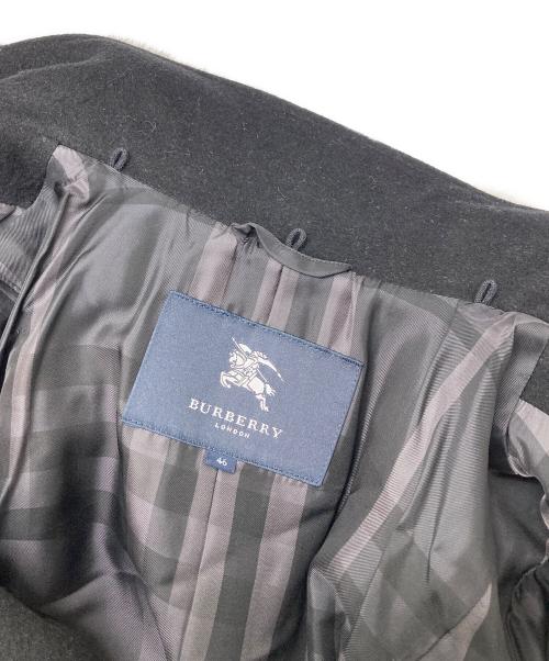 BURBERRY LONDON（バーバリーロンドン）BURBERRY LONDON (バーバリーロンドン) フォックスファー付アンゴラブレンドステンカラーコート ブラック サイズ:46の古着・服飾アイテム