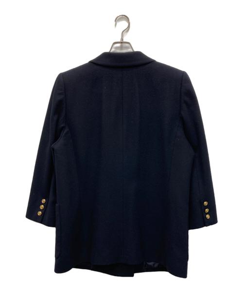 Leilian（レリアン）LEILIAN (レリアン) カシミヤダブルジャケット ネイビー サイズ:13+ (実寸参照)の古着・服飾アイテム