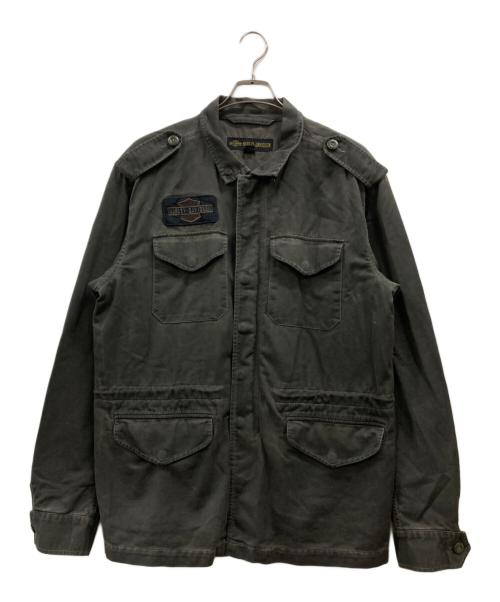 HARLEY-DAVIDSON（ハーレーダビッドソン）HARLEY-DAVIDSON (ハーレーダビッドソン) ロゴ・スリムフィット・フィールドジャケット グリーン サイズ:Lの古着・服飾アイテム