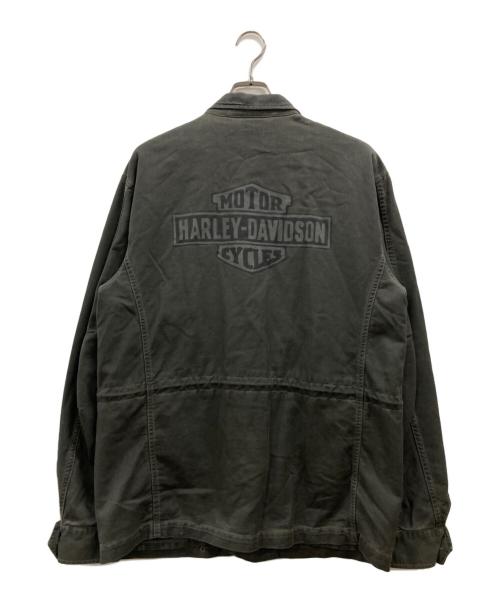 HARLEY-DAVIDSON（ハーレーダビッドソン）HARLEY-DAVIDSON (ハーレーダビッドソン) ロゴ・スリムフィット・フィールドジャケット グリーン サイズ:Lの古着・服飾アイテム