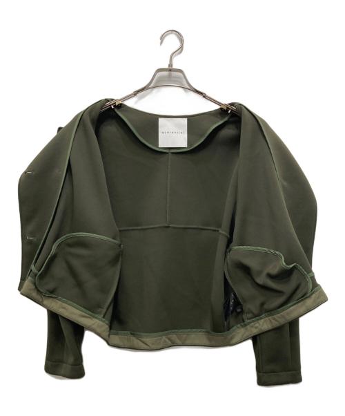 quaranciel（カランシエル）quaranciel (カランシエル) ダブルジャージー ノーカラー コンパクト ジャケット オリーブ サイズ:FREEの古着・服飾アイテム