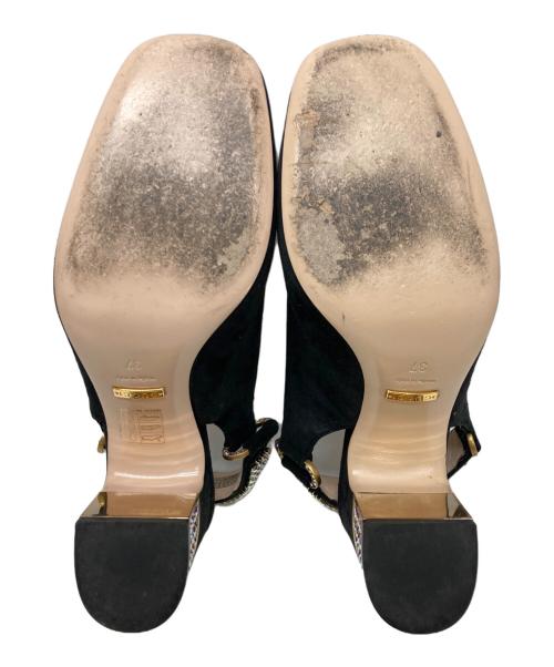 GUCCI（グッチ）GUCCI (グッチ) ビジューヒールパンプス ブラック サイズ:37の古着・服飾アイテム