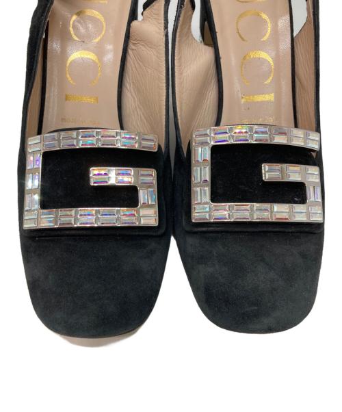 GUCCI（グッチ）GUCCI (グッチ) ビジューヒールパンプス ブラック サイズ:37の古着・服飾アイテム