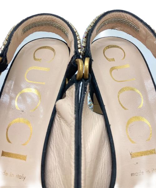 GUCCI（グッチ）GUCCI (グッチ) ビジューヒールパンプス ブラック サイズ:37の古着・服飾アイテム