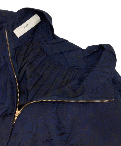 TOGA PULLA（トーガ プルラ）TOGA PULLA (トーガ プルラ) アセテートレーヨンジャガードドレス ネイビー サイズ:36の古着・服飾アイテム