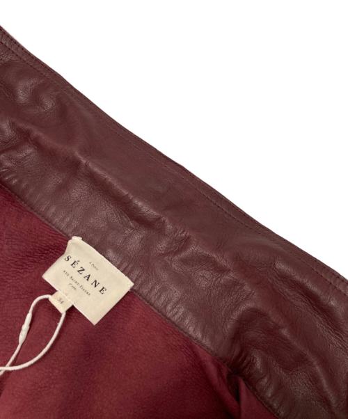 SEZANE（セザンヌ）SEZANE (セザンヌ) レザージャケット ブラウン サイズ:34の古着・服飾アイテム