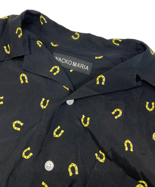 WACKO MARIA（ワコマリア）WACKO MARIA (ワコマリア) ホースシュー HAWAIIAN SHIRT ブラック サイズ:Lの古着・服飾アイテム