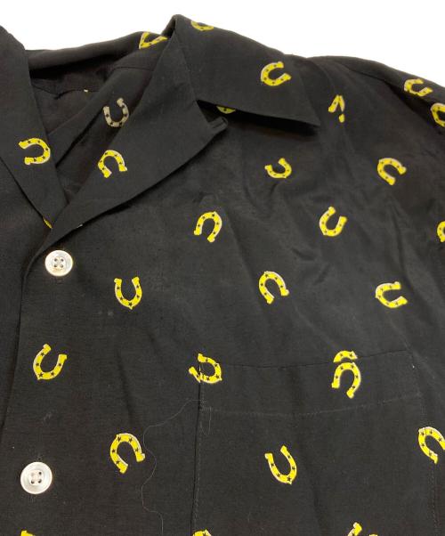 WACKO MARIA（ワコマリア）WACKO MARIA (ワコマリア) ホースシュー HAWAIIAN SHIRT ブラック サイズ:Lの古着・服飾アイテム
