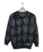 WACKO MARIA×56 TATTOO STUDIOワコマリア×56 タトゥースタジオ）の古着「JACQUARD KNIT SWEATER」｜ブラック