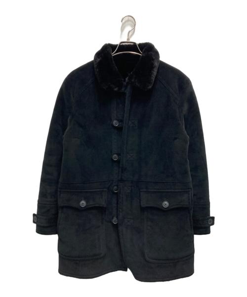 BURBERRY BLACK LABEL（バーバリーブラックレーベル）BURBERRY BLACK LABEL (バーバリーブラックレーベル) 裏ファー フェイクムートンコート ブラック サイズ:Mの古着・服飾アイテム