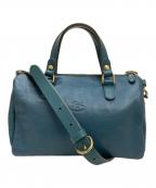 IL BISONTEイル ビゾンテ）の古着「2WAYレザーミニボストンバッグ」｜ネイビー