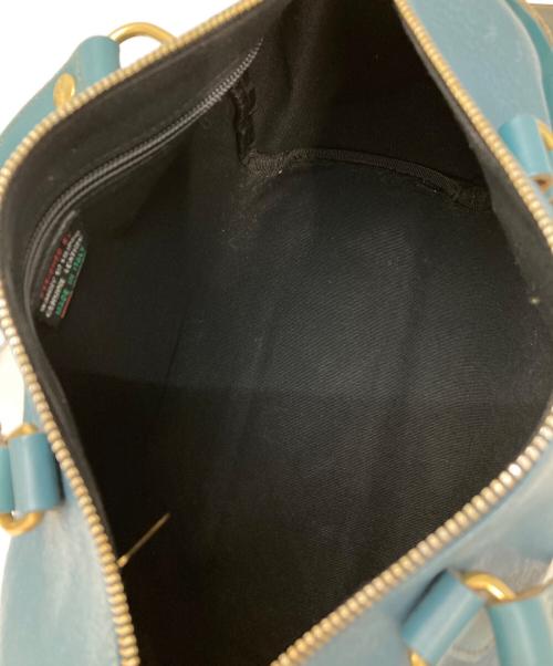 IL BISONTE（イル ビゾンテ）IL BISONTE (イル ビゾンテ) 2WAYレザーミニボストンバッグ ネイビーの古着・服飾アイテム