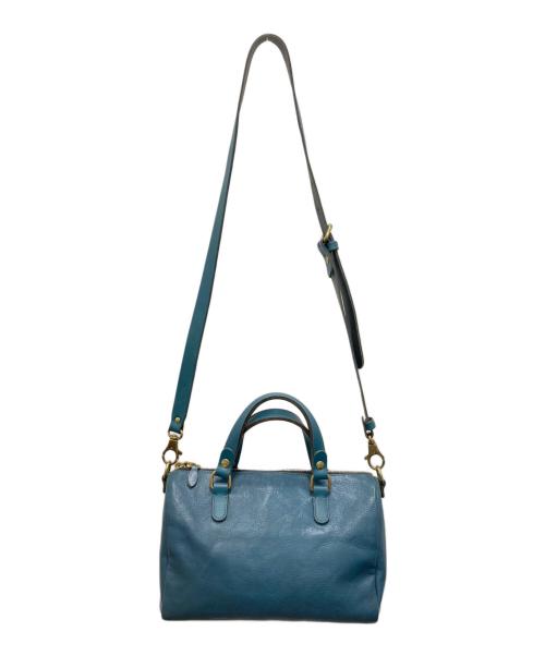 IL BISONTE（イル ビゾンテ）IL BISONTE (イル ビゾンテ) 2WAYレザーミニボストンバッグ ネイビーの古着・服飾アイテム