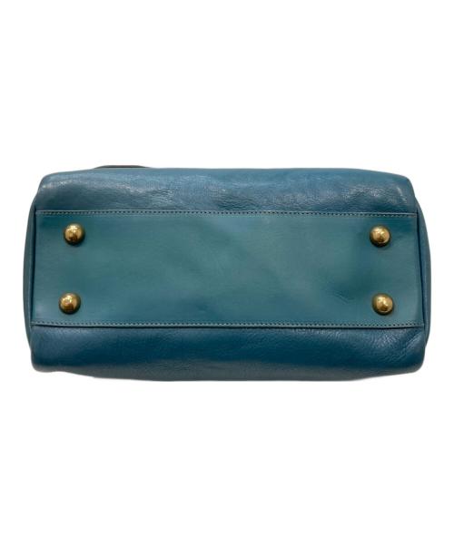 IL BISONTE（イル ビゾンテ）IL BISONTE (イル ビゾンテ) 2WAYレザーミニボストンバッグ ネイビーの古着・服飾アイテム