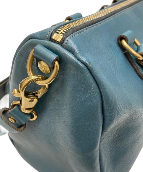 IL BISONTE（イル ビゾンテ）IL BISONTE (イル ビゾンテ) 2WAYレザーミニボストンバッグ ネイビーの古着・服飾アイテム