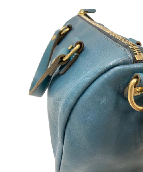 IL BISONTE（イル ビゾンテ）IL BISONTE (イル ビゾンテ) 2WAYレザーミニボストンバッグ ネイビーの古着・服飾アイテム