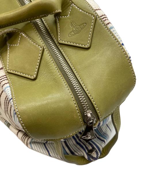 Vivienne Westwood（ヴィヴィアンウエストウッド）Vivienne Westwood (ヴィヴィアンウエストウッド) ハンドバッグ アイボリー×グリーンの古着・服飾アイテム