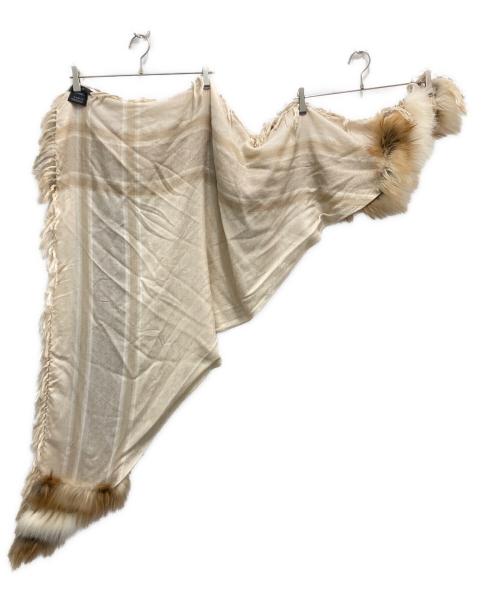 GUCCI（グッチ）GUCCI (グッチ) シルクウールファーストール ベージュの古着・服飾アイテム