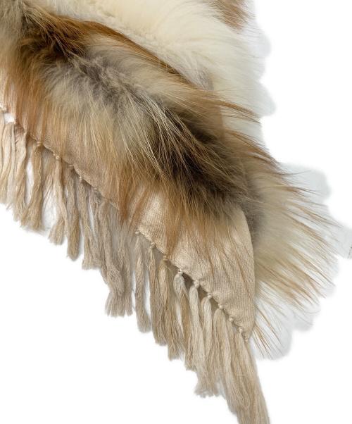 GUCCI（グッチ）GUCCI (グッチ) シルクウールファーストール ベージュの古着・服飾アイテム