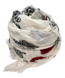 ALEXANDER McQUEEN（アレキサンダーマックイーン）の古着「総柄シルクストール」｜ホワイト