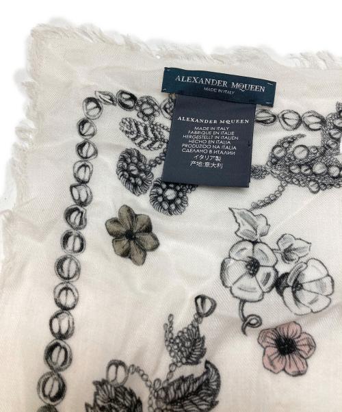 ALEXANDER McQUEEN（アレキサンダーマックイーン）ALEXANDER McQUEEN (アレキサンダーマックイーン) 総柄シルクストール ホワイトの古着・服飾アイテム