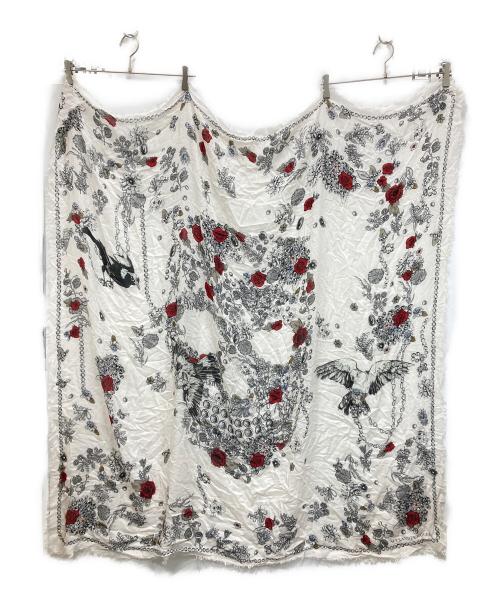 ALEXANDER McQUEEN（アレキサンダーマックイーン）ALEXANDER McQUEEN (アレキサンダーマックイーン) 総柄シルクストール ホワイトの古着・服飾アイテム