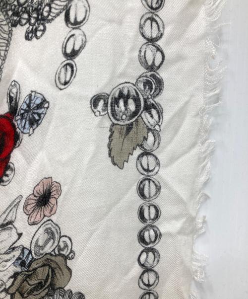 ALEXANDER McQUEEN（アレキサンダーマックイーン）ALEXANDER McQUEEN (アレキサンダーマックイーン) 総柄シルクストール ホワイトの古着・服飾アイテム