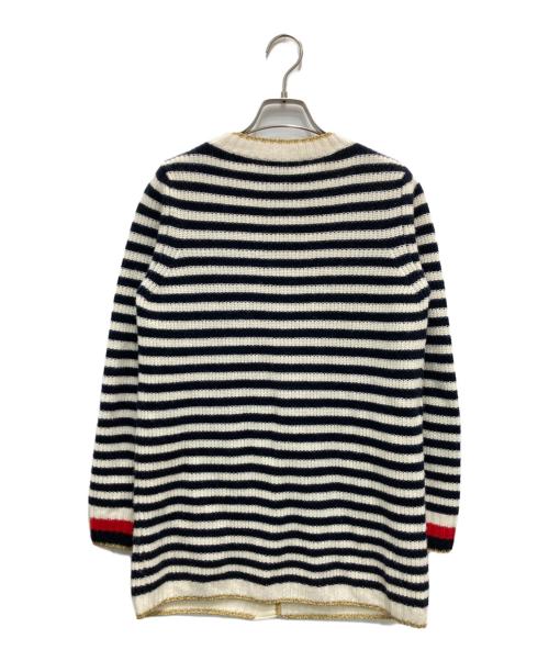GUCCI（グッチ）GUCCI (グッチ) ストライプウールブレンドボーダーカーディガン ベージュ×ブラック サイズ:XSの古着・服飾アイテム
