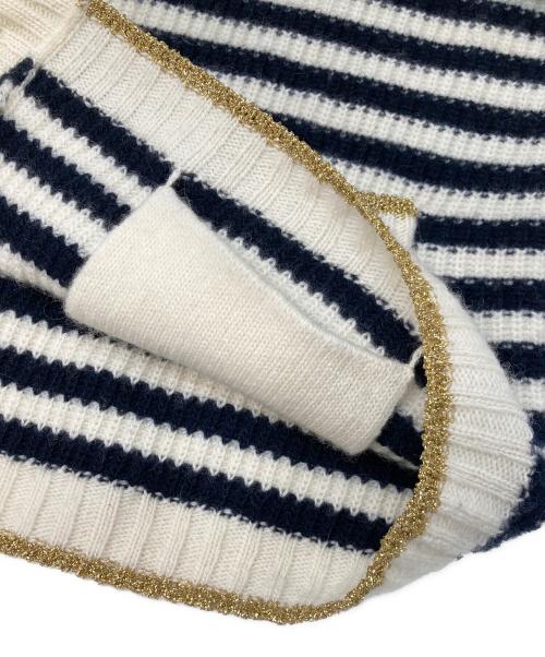 GUCCI（グッチ）GUCCI (グッチ) ストライプウールブレンドボーダーカーディガン ベージュ×ブラック サイズ:XSの古着・服飾アイテム