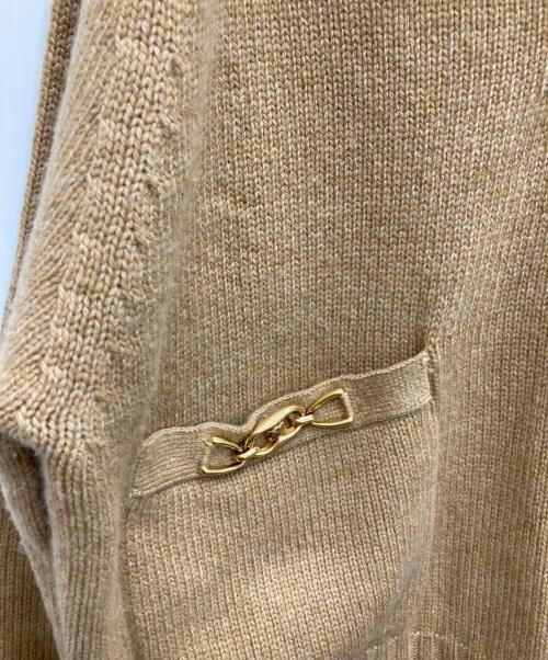 CELINE（セリーヌ）CELINE (セリーヌ) トリオンフモチーフ付カシミヤニットポロシャツ ブラウン サイズ:Mの古着・服飾アイテム